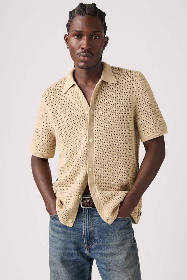 Levi' Pull Col Polo En Maille Homme / Pepper