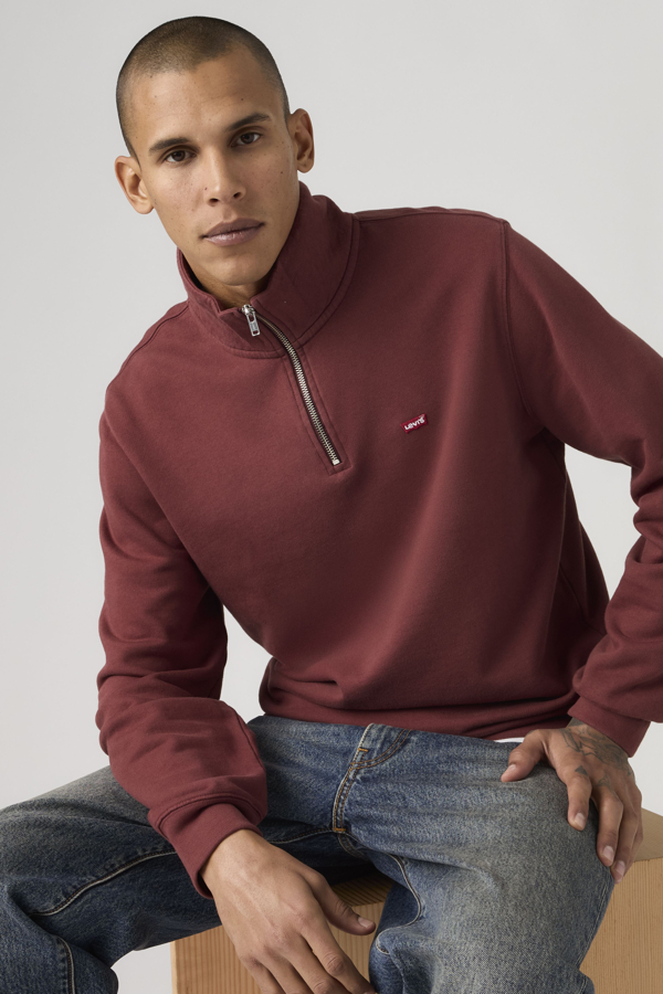 Levi' Original Housemark Quarter Zip Pullover Homme / Oxblood