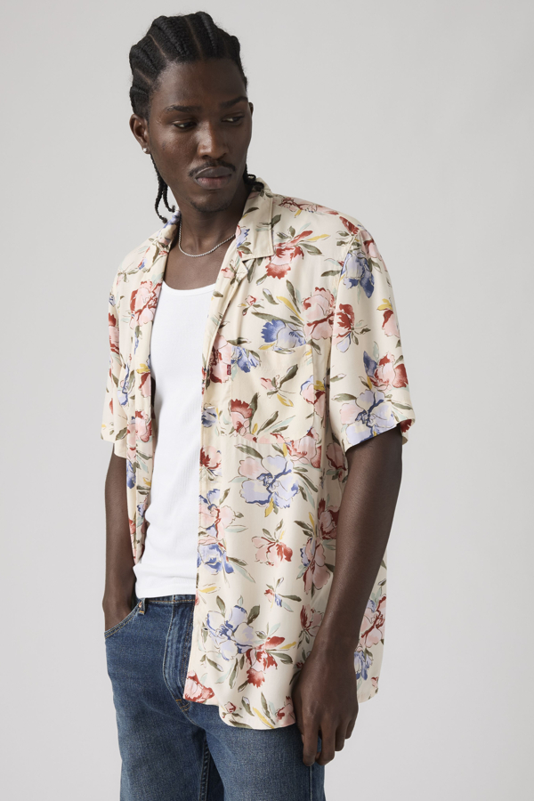Levi' Chemise Manche Courte Classic Camp Homme / Blake Brushstroke Floral Oatmeal - vue 1