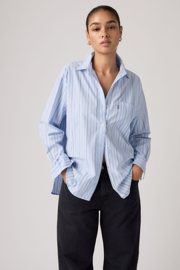 Levi' Harlie Boyfriend Shirt Femme / Amari Stripe Tawny Port