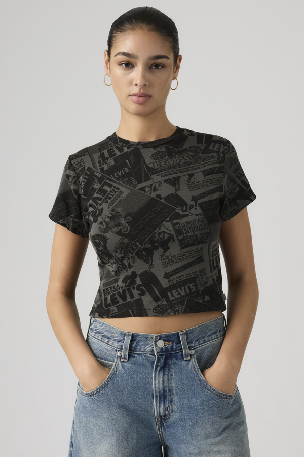 Levi' Graphic Essential Sporty Tee Femme / Zine Cowboy Grid Pirate - vue 1