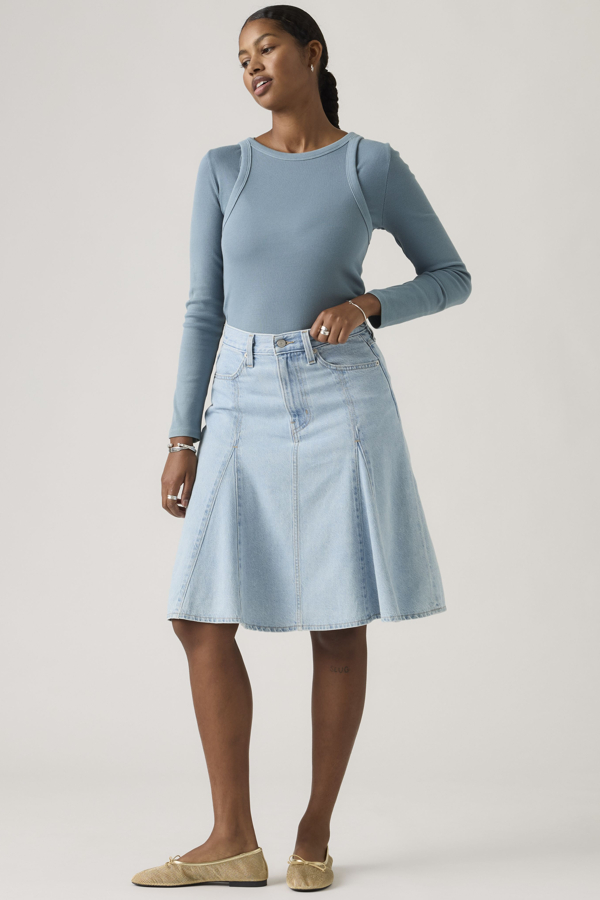 Levi' Godet Knee Length Skirt Femme / Pof Course Stone