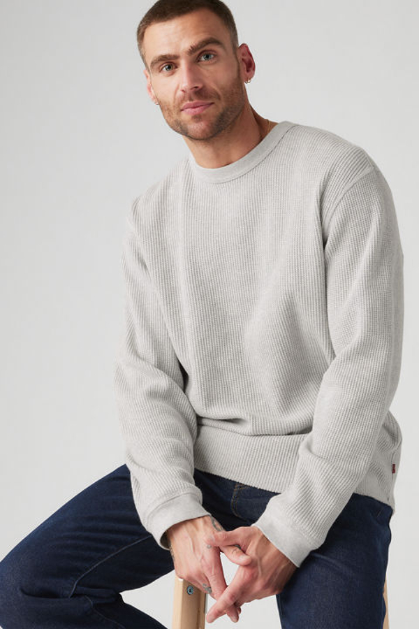 Levi' T Shirt Manche Longue Thermique Relaxed Homme / Gray Htr Bros Bc03