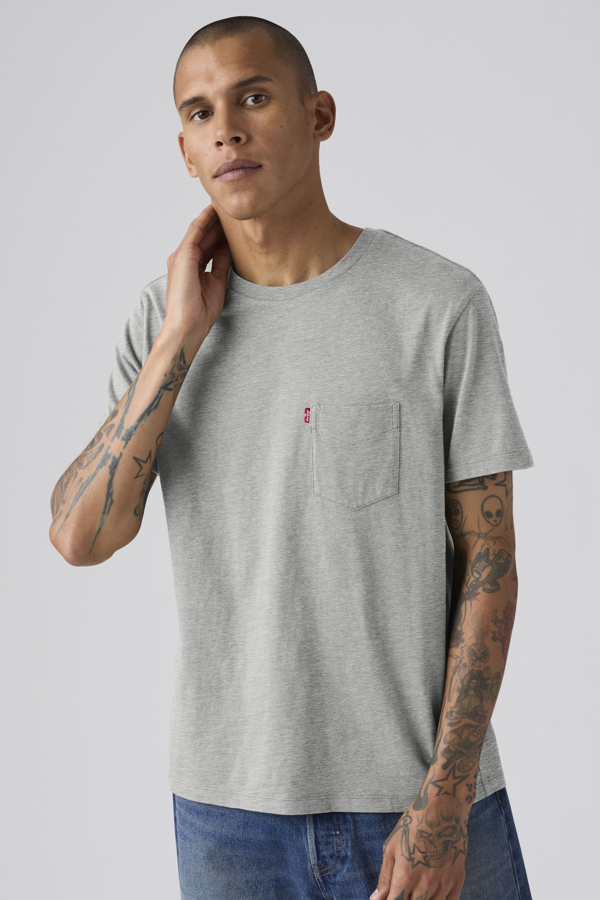 Levi' T Shirt À Poche Classic Homme / Mid Tone Heather Slub Jersey - vue 1
