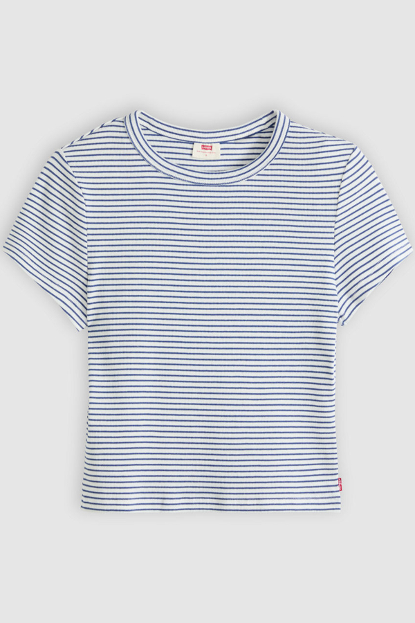 Levi' T Shirt Crop Hayes Femme / Ava Stripe Cloud Dancer Sunshine