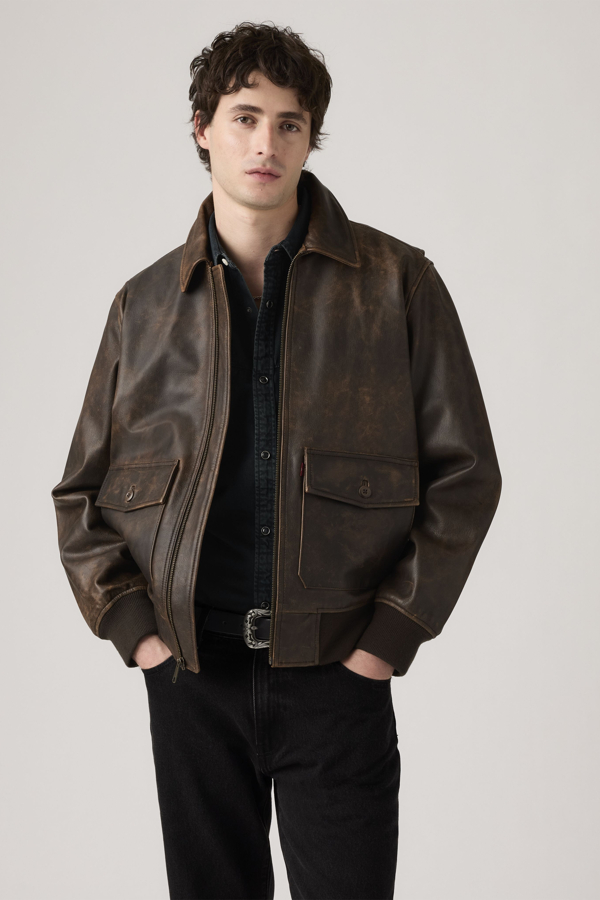 Levi' Veste D'aviateur En Cuir Clayton Homme / Leather Bracken - vue 1