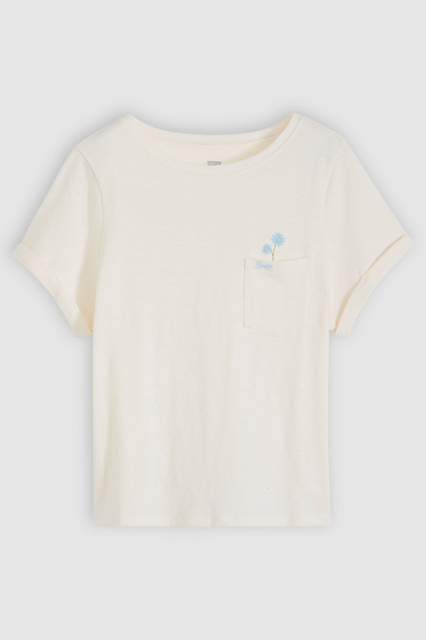 Levi' T Shirt À Poche Graphique Julie Femme / Simple Daisies Pocket Chateau Gray