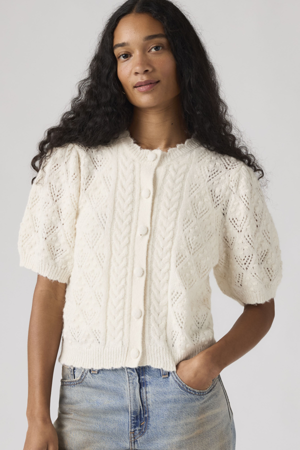 Levi' Cardigan Manche Courte Maille Pointelle Pauline Femme / Tofu - vue 1