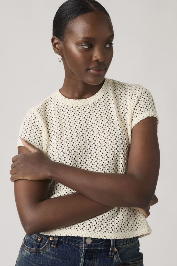 Levi' T Shirt Dentelle Florale Fiona Femme / Egret