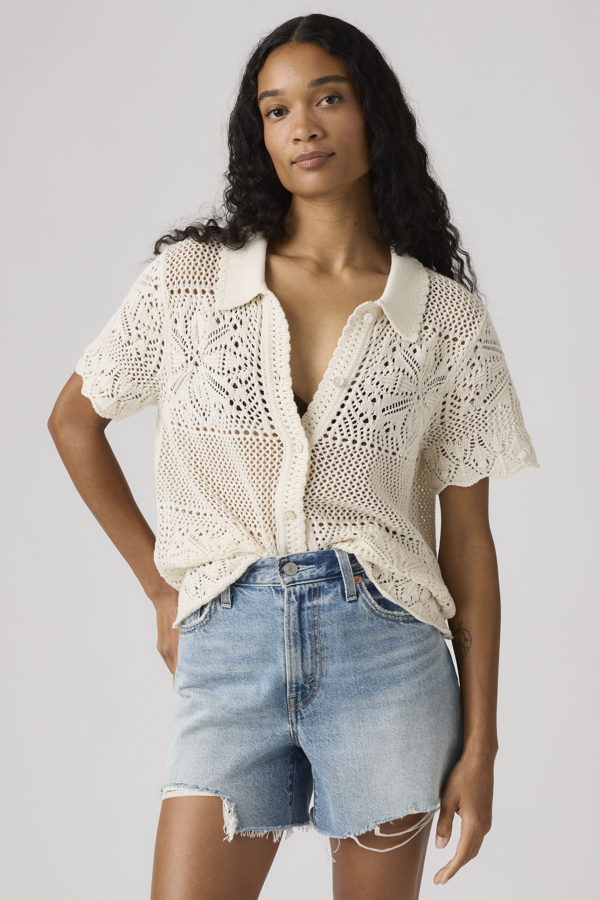 Levi' Susanna Floral Crochet Shirt Femme / Egret