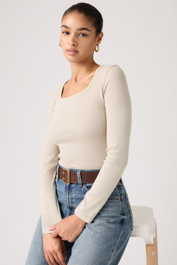 Levi' Essential Squared Neck Long Sleeve Top Femme / Garment Dye Chateau Gray