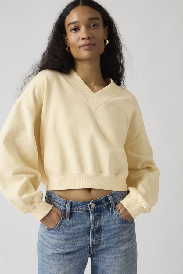 Levi' Sweat Shirt Col V Vintage Femme / Rutabaga Garment Dye - vue 1