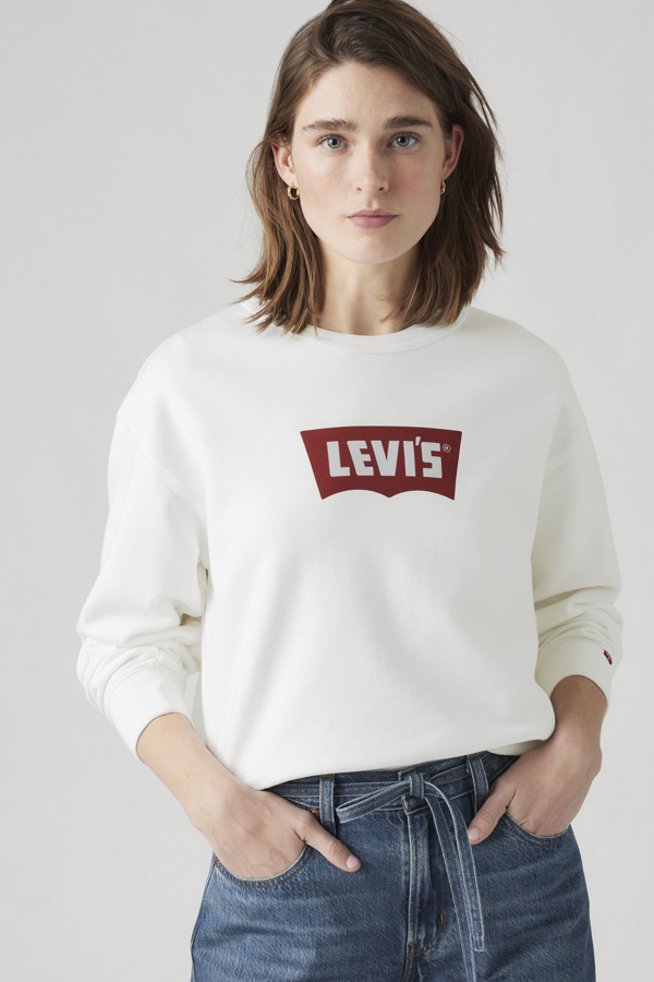 Levi' Sweat Shirt Graphique Col Rond Heritage Iconic Femme / Crew Vintage Bw WCo + - vue 1