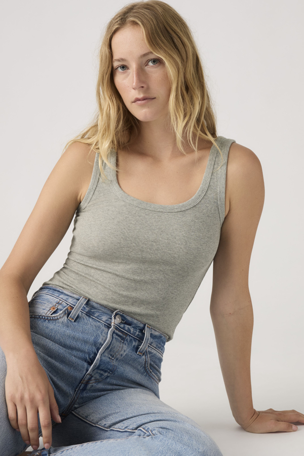 Levi' Hayes Ribbed Tank Top Femme / Medium Heather Gray