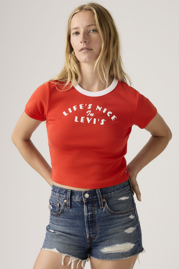 Levi' Graphic Ringer Mini Tee Femme / Life' Nice In Levis - vue 1