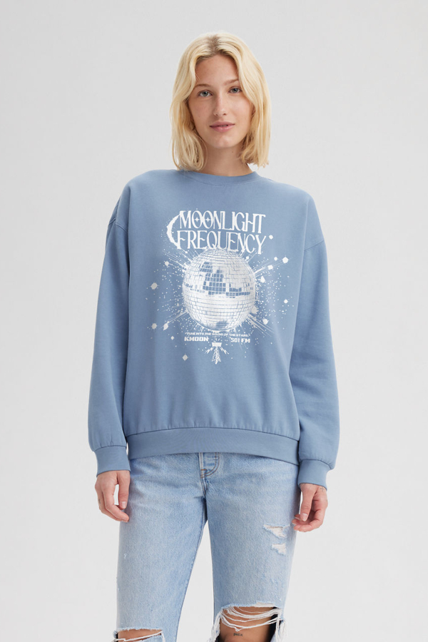 Levi' Sweat Shirt Col Rond Graphique Salinas Femme / Moonlight Frequency Troposphere