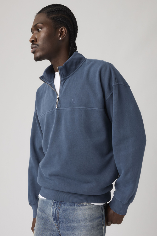 Levi' Sweat Shirt 1⁄4 Zip Marina Homme / Garment Dye Zodiac