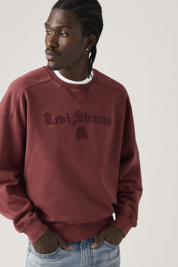 Levi' Boxy Graphic Crewneck Sweatshirt Homme / Alt Prep Applique 2 Oxblood