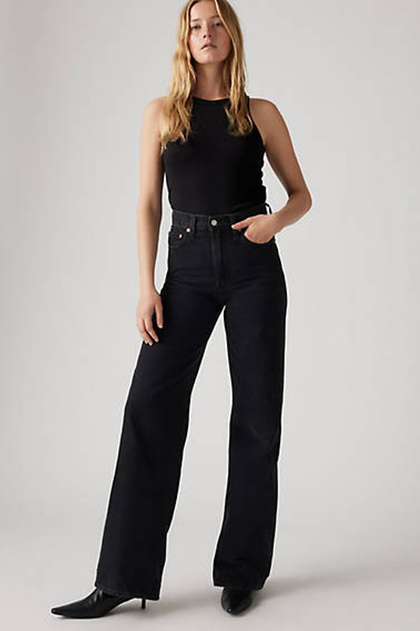 Levi’s Ribcage Jeans met wijde pijpen – Women’s Zwart / Rosie Posie