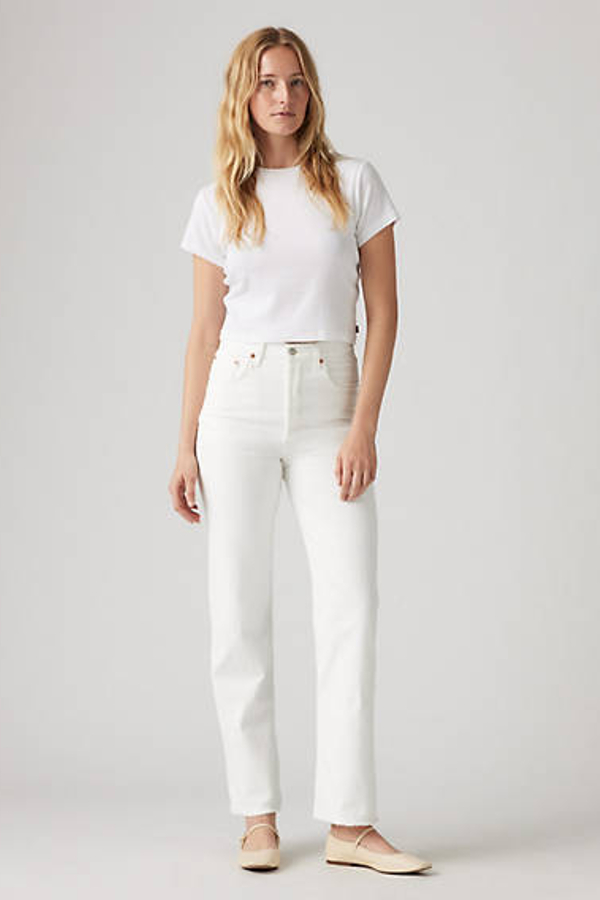 Levi’s Ribcage Straight Ankle Jeans – Women’s Wit / Cloud Over