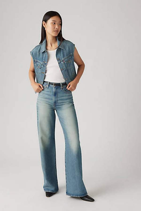 Levi’s Ribcage jeans met wijde pijpen – Women’s Blauw / Tint Story