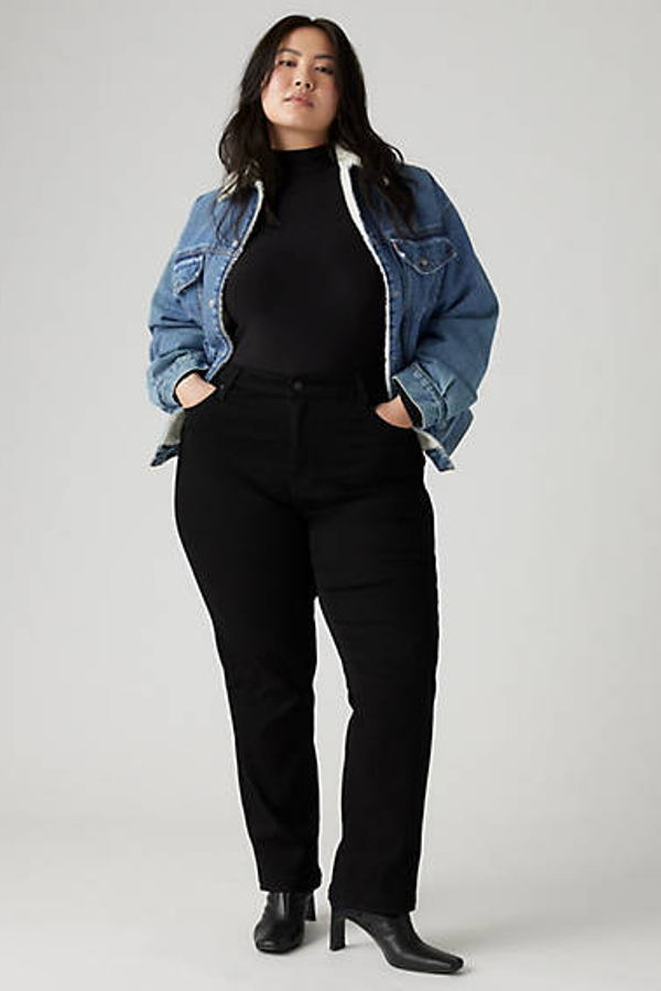 Levi’s 724 Rechte Slim Jeans met Hoge Taille (Plus Size) – Women’s – 22M – Zwart / Midnight Gaze