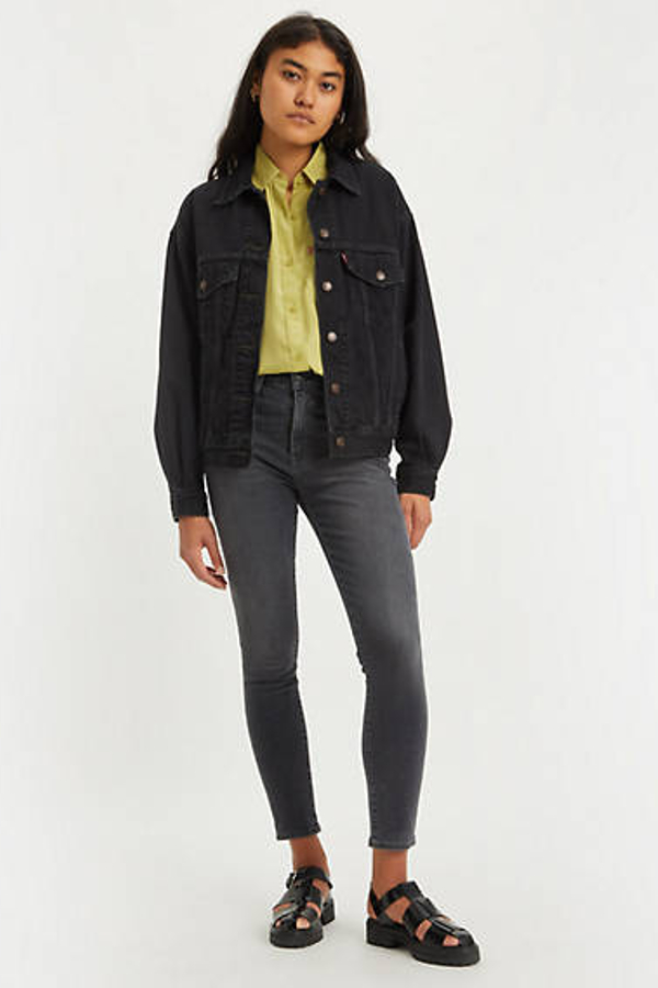 Levi’s 721 skinny jeans met hoge taille – Women’s Zwart / Black Worn In