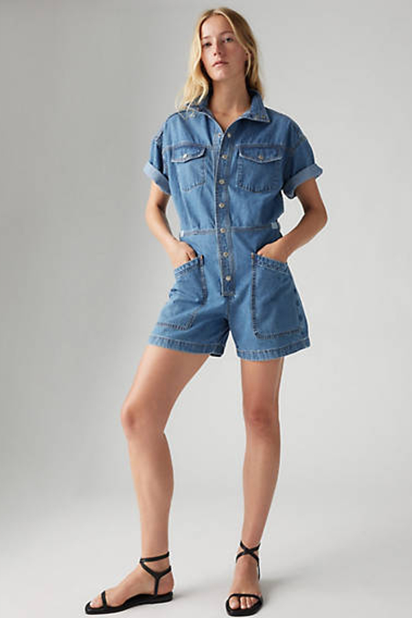 Levi's Short Sleeve Surplus Romper - Women's - S -