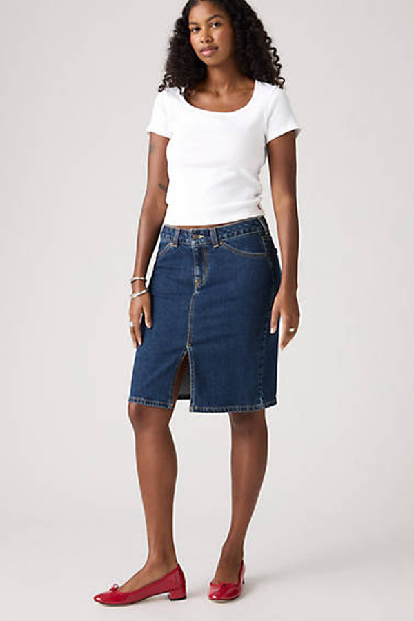 Produit : Levis Low Midi rok - Women - 24 - Blauw Longer Days