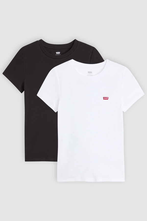 Levi's Essential T shirt (2 stuks) - Women's - XS - Veelkleurig / 2 Pack Tee White + & Anthracite Night