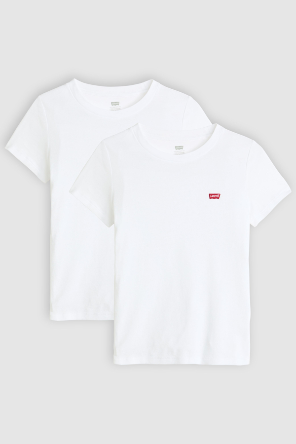 Levi's Essential T shirt (2 stuks) - Women's - S - Veelkleurig / 2 Pack Tee White + & White +