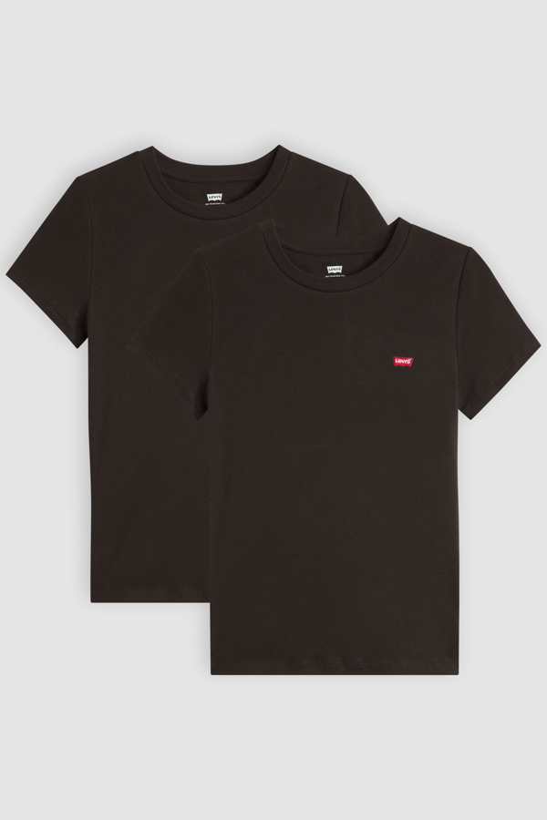 Levi's Essential T shirt (2 stuks) - Women's - 2XS - Zwart / 2 Pack Tee Anthracite Night & Anthracite Night