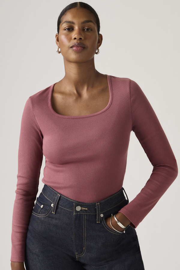 Levi's Essential Top met lange mouwen en vierkante halslijn - Women's - M -
