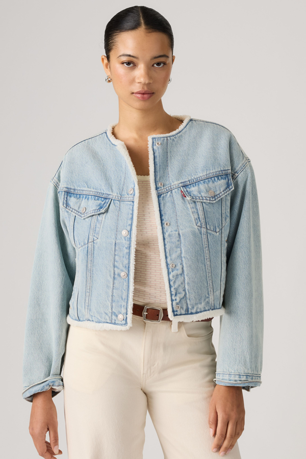 Levi's Collarless Shrunken '90s Sherpa Trucker Jacket - Women's - M -