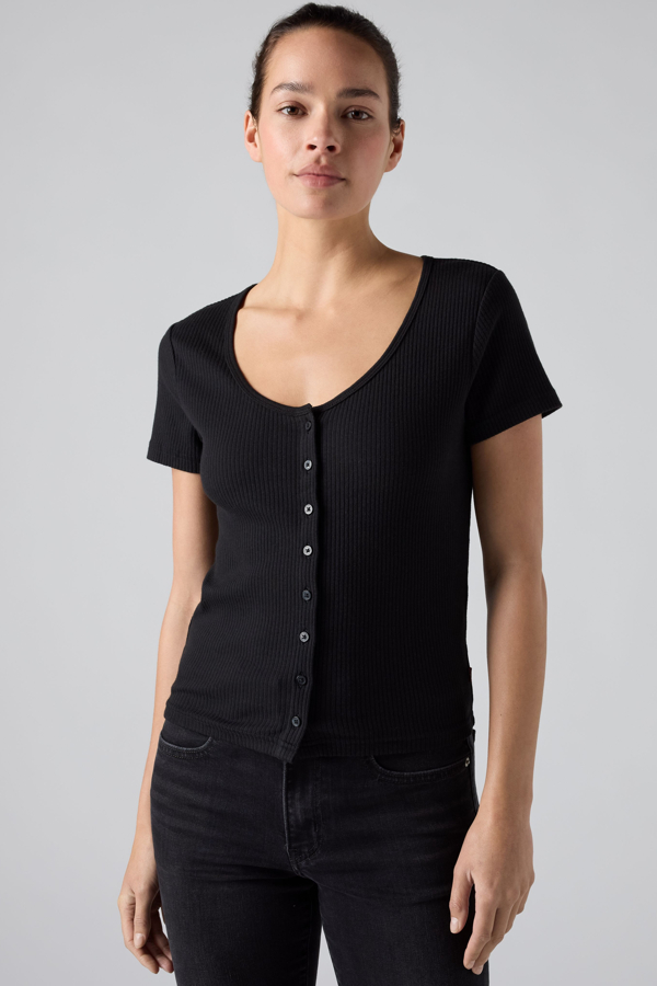 Levi's Austen Button Up Short Sleeve Top - Women's - L -
