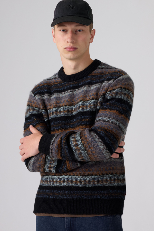 Levi's Presidio sweater met ronde hals - Men's - L - Veelkleurig / Elias Geo Fairisle Jet Black