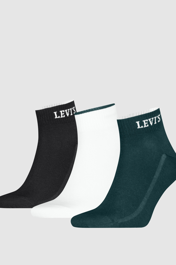 Levi's Mid Cut Script Logo Socks 3 pack - Women's - 43 -