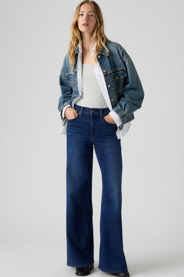 Levi's 728 High Rise jeans met brede pijpen - Women's - 27X30 - Donkere wassing / True Blue Dark
