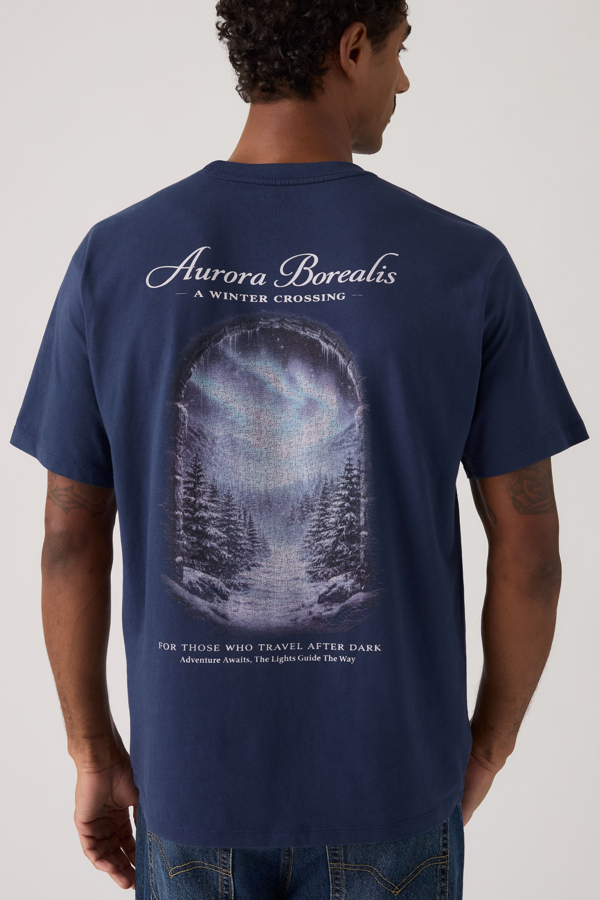 Levi's Graphic Vintage Fit T shirt - Men's - S - Blauw / Aurora Boreallis Naval Academy