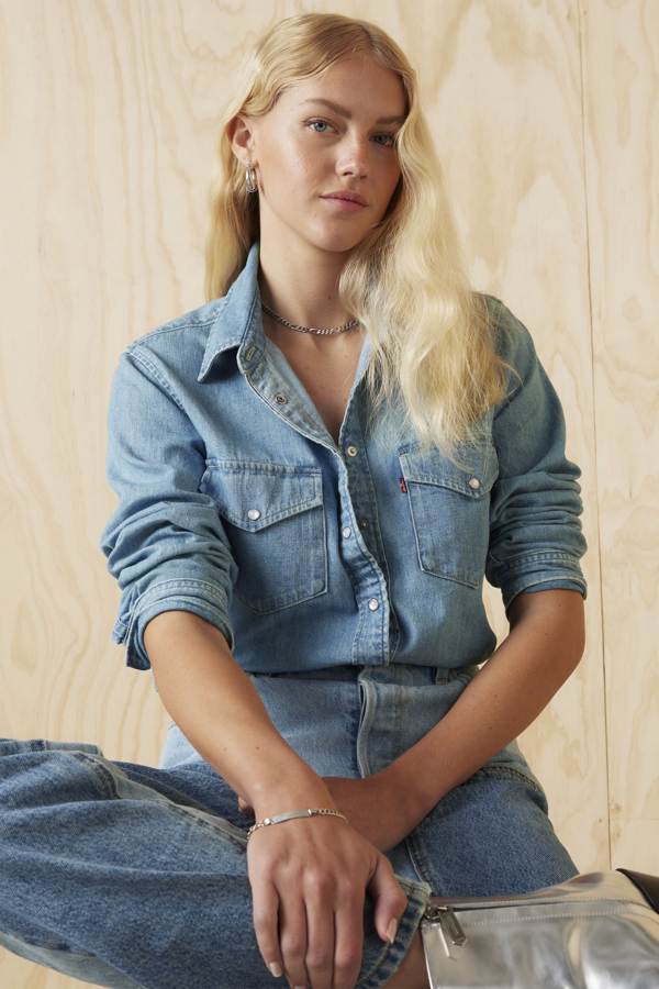 Levi's Iconic Western denim overhemd - Women's - 2XS -