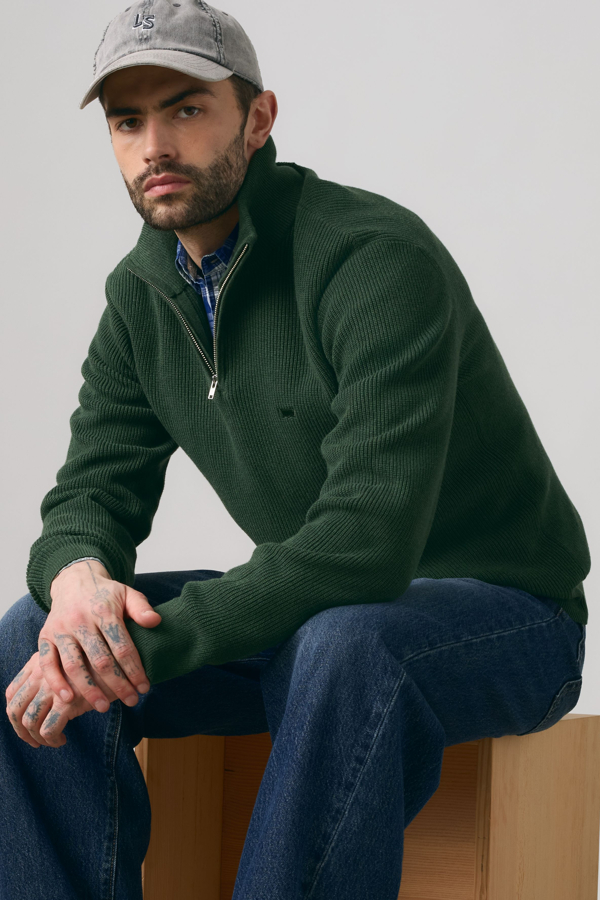 Levi's Housemark sweater met kwartrits - Men's - 2XL -