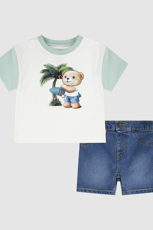 Levi's Baby Palm Tree Tee and Denim Shorts 2 Piece Set - boy - 18M -