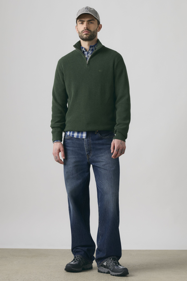 Levi's Housemark sweater met kwartrits - Men's - S -