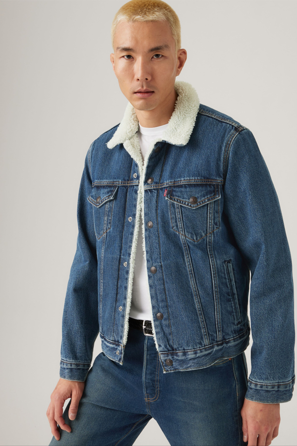 Levi's Type 3 Sherpa Truckerjack - Men's - S - Blauw / Ark Stonewash Sherpa
