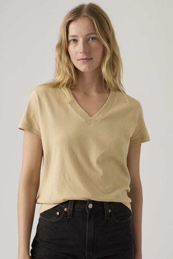 Levi's Boxy T shirt met V hals - Women's - M -