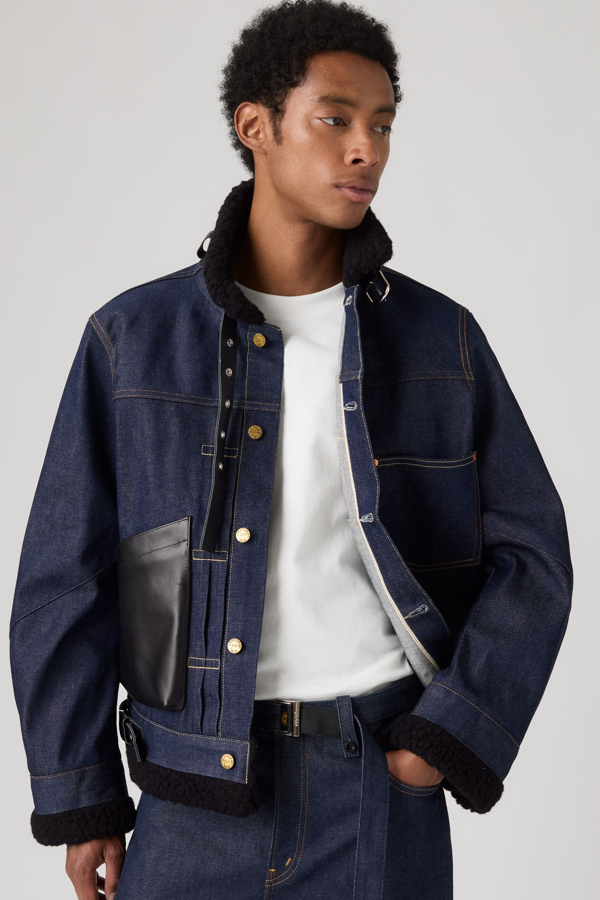 Levi's x sacai sherpa jack voor heren - Men's - S - Donkere wassing / Vintage