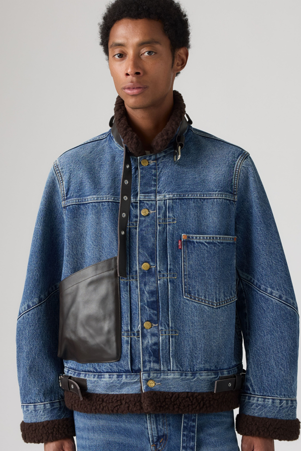 Levi's x sacai sherpa jack voor heren - Men's - M - Medium wassing / Rigid