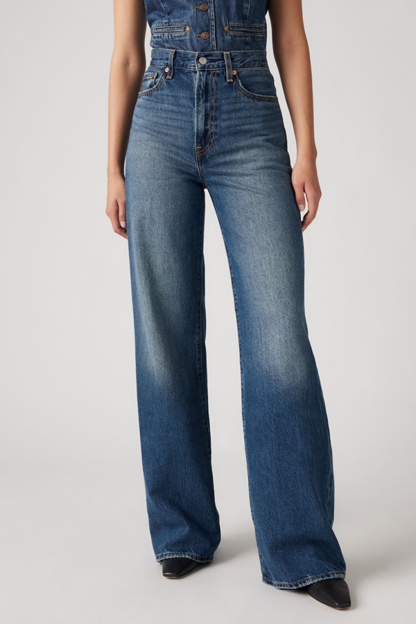 Levi's Ribcage Jeans met wijde pijpen - Women's - 32X32 - Donkere wassing / Polar Perimiter