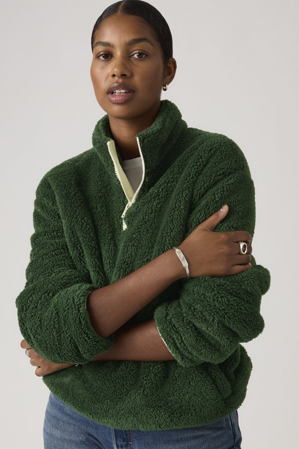 Levi's Gemma Sherpa Sweatshirt met kwartrits - Women's - L -