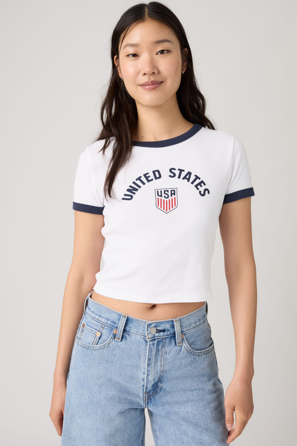 Levi's U. s. Soccer Ringer T shirt - Women's - L -